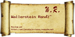 Wallerstein René névjegykártya